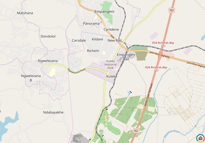 Map location of Kuleka